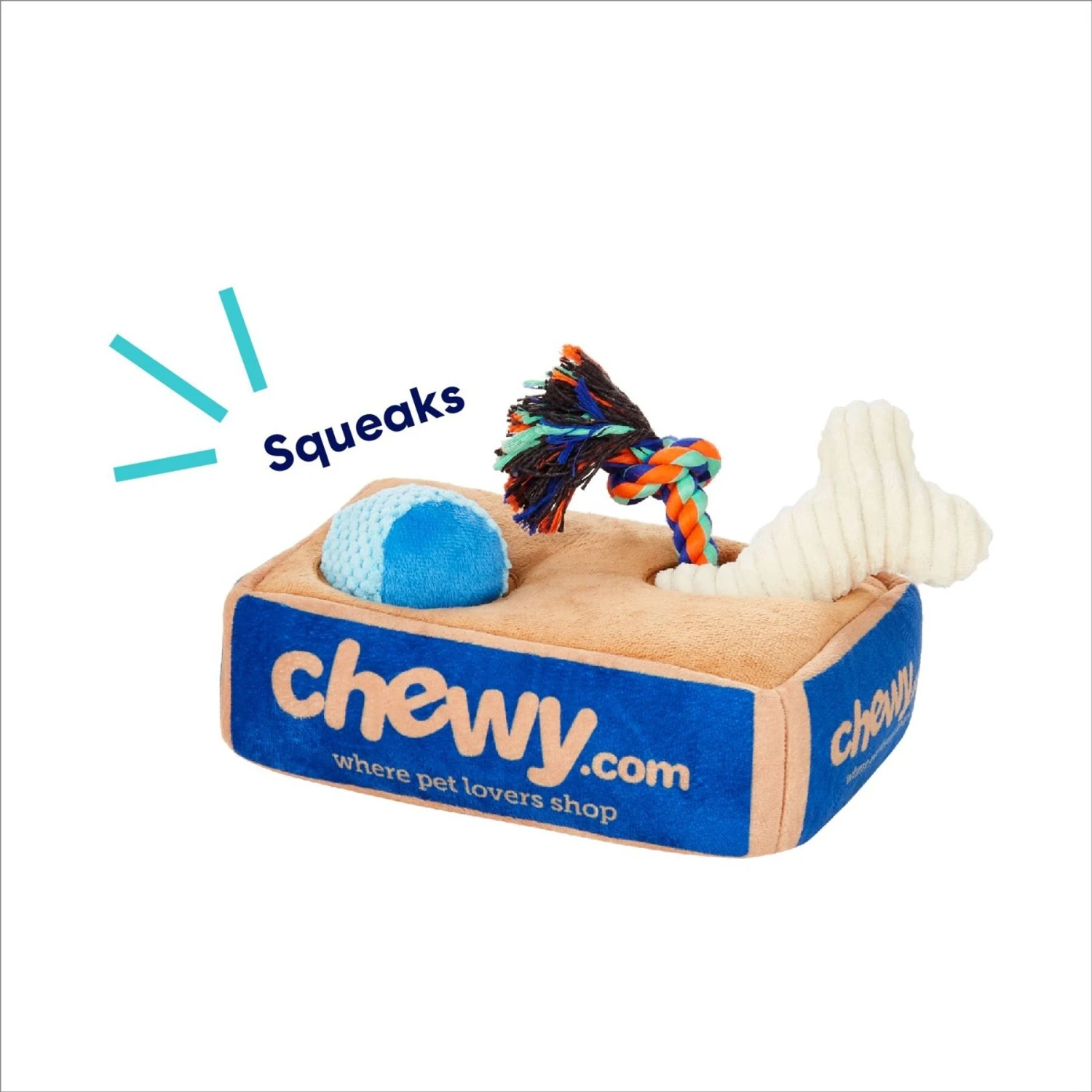 Frisco Chewy Box Hide & Seek Puzzle Plush Squeaky Dog Toy 4 Frisco Chewy Box Hide & Seek Puzzle Plush Squeaky Dog Toy - Image 4