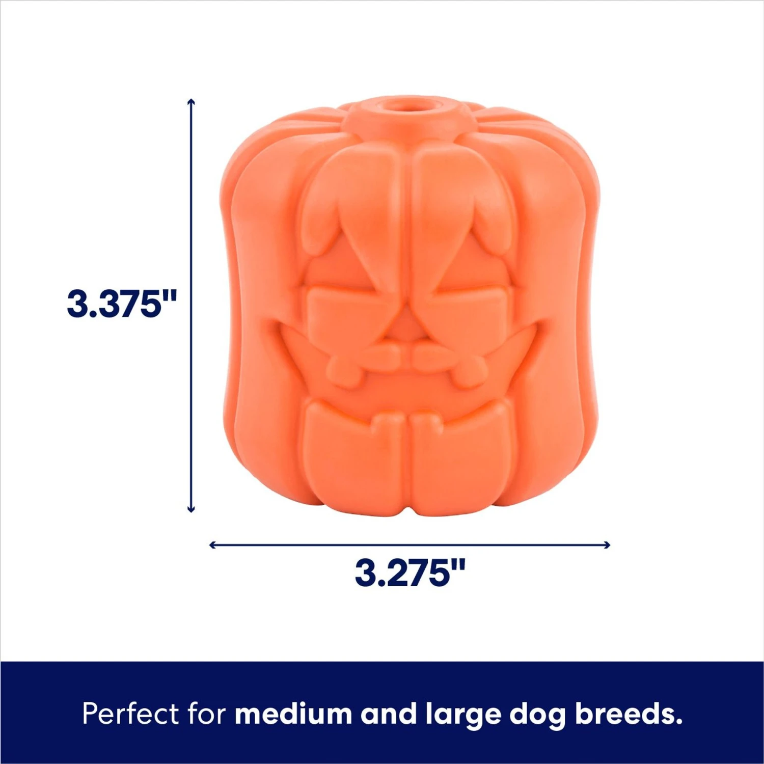 Frisco Halloween Pumpkin Rubber Treat Dispenser Dog Toy, Medium/Large 2 Frisco Halloween Pumpkin Rubber Treat Dispenser Dog Toy, Medium/Large - Image 2