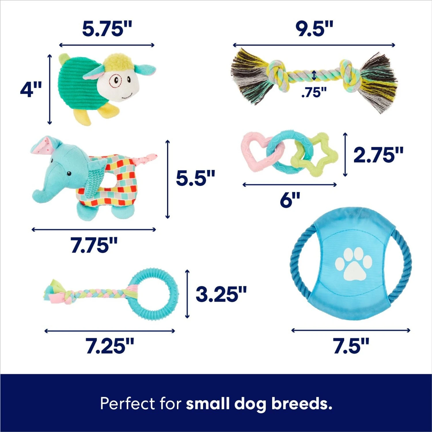 Frisco Little Friends Plush, Flyer & TPR Variety Pack Dog Toy 2 Frisco Little Friends Plush, Flyer & TPR Variety Pack Dog Toy - Image 2