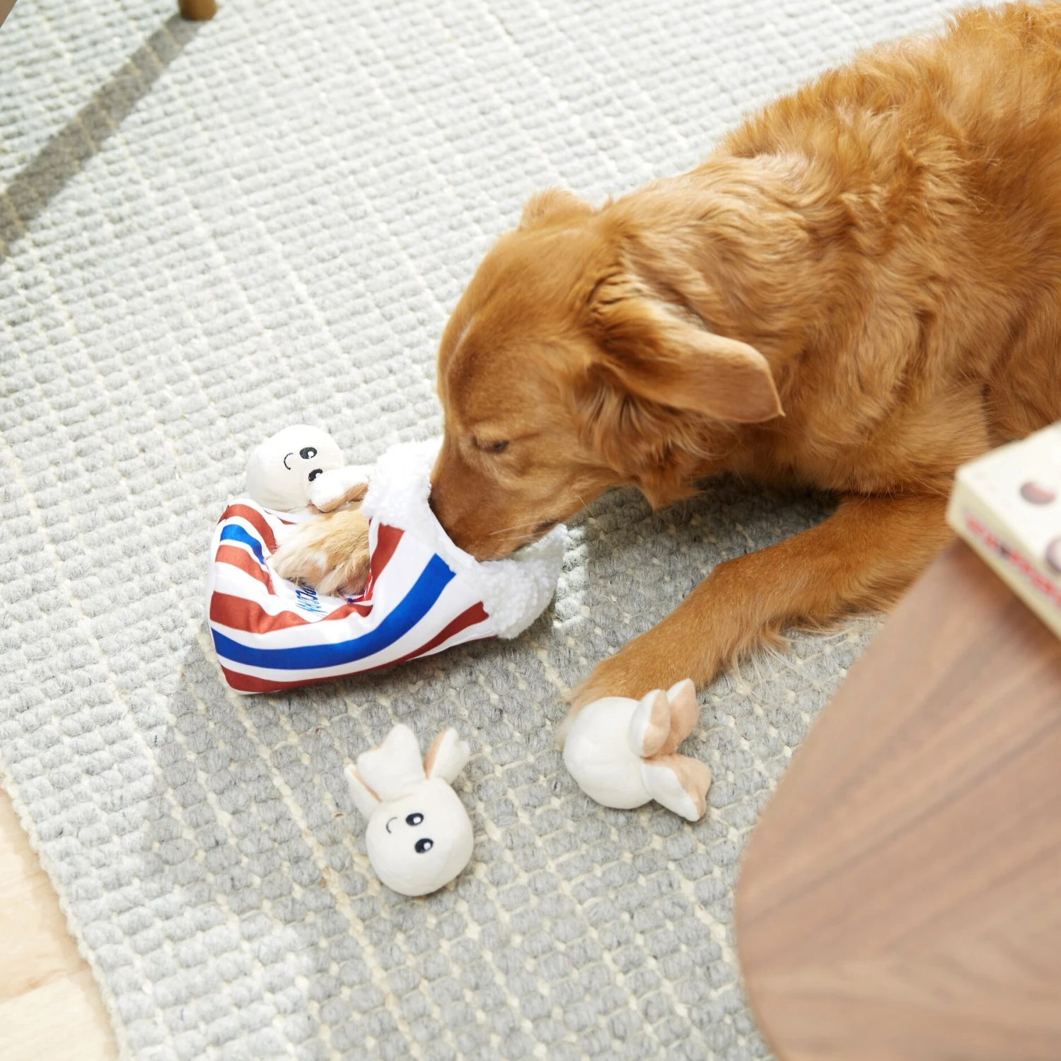 Frisco Zoomies & Chill Popcorn Hide & Seek Puzzle Plush Squeaky Dog Toy 7 Frisco Zoomies & Chill Popcorn Hide & Seek Puzzle Plush Squeaky Dog Toy - Image 7