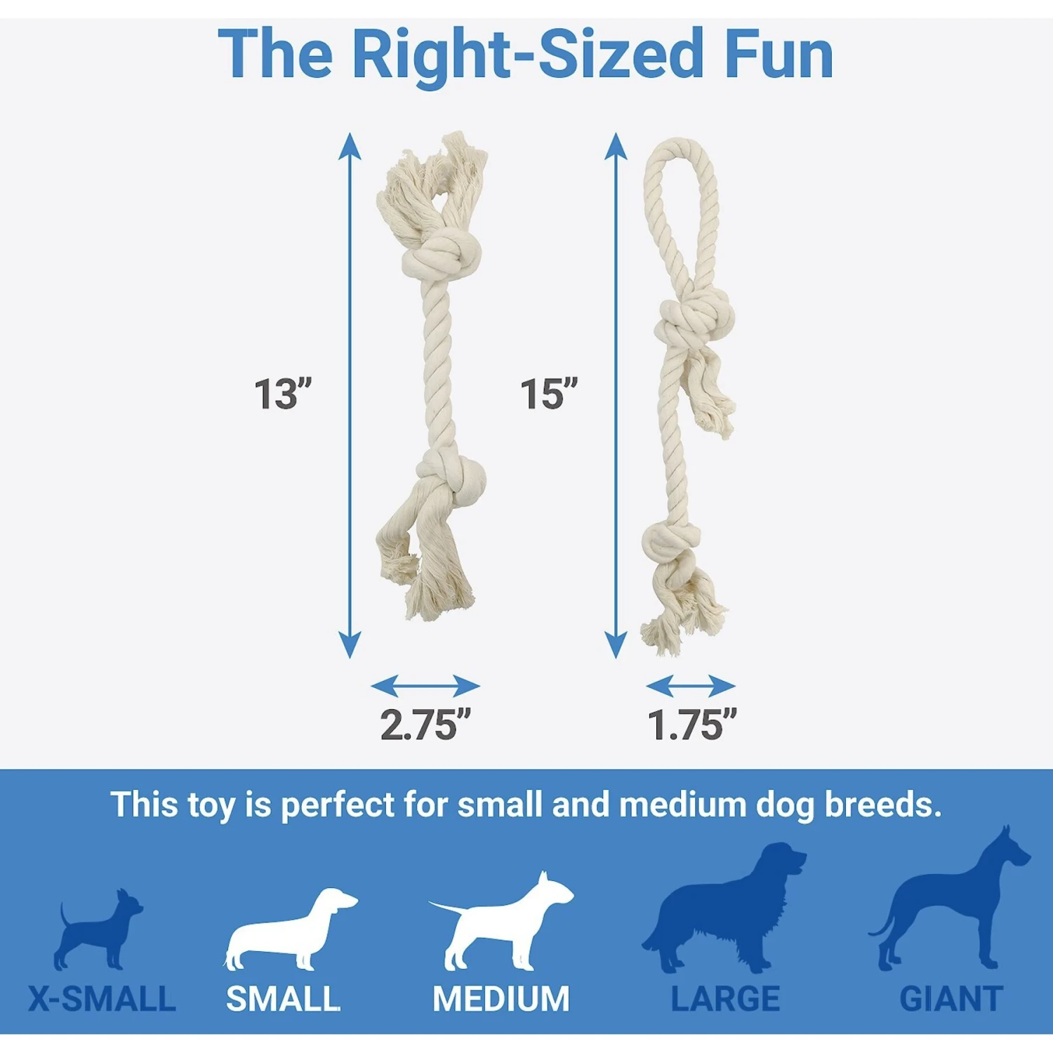 Frisco Double Knot Cotton Rope Fetch Dog Toy 2 Frisco Double Knot Cotton Rope Fetch Dog Toy - Image 2