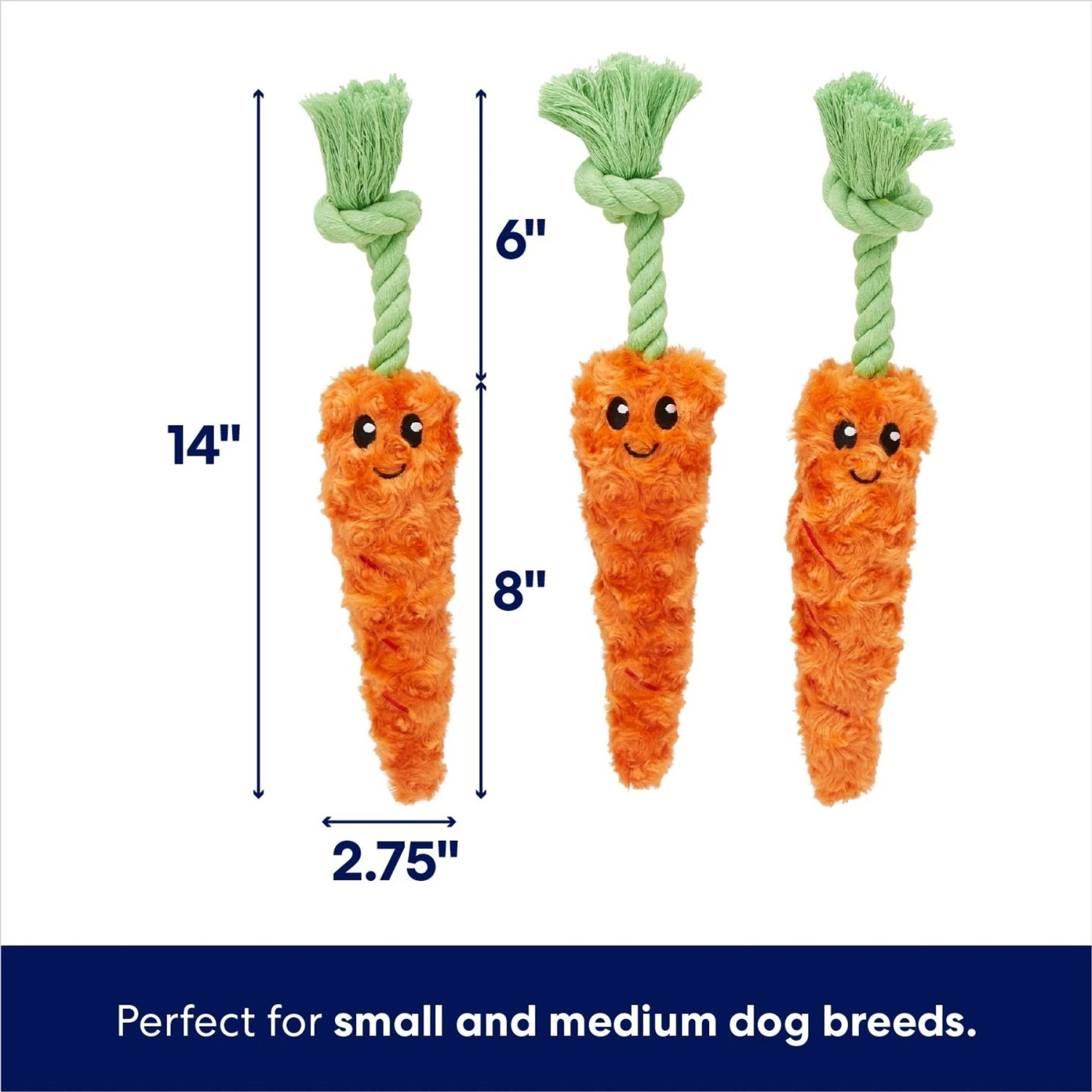 Frisco Easter Carrot Plush With Rope Dog Toy 2 Frisco Easter Carrot Plush With Rope Dog Toy - Image 2