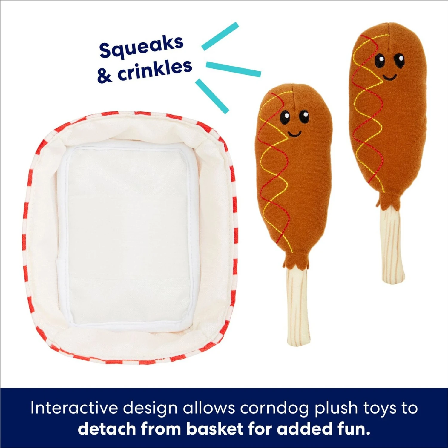 Frisco Corndog Interactive Plush Squeaky Dog Toy 3 Frisco Corndog Interactive Plush Squeaky Dog Toy - Image 3