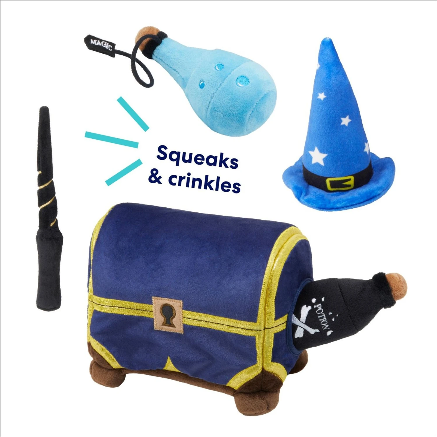 Frisco Magic Chest Hide & Seek Puzzle Plush Squeaky Dog Toy 4 Frisco Magic Chest Hide & Seek Puzzle Plush Squeaky Dog Toy - Image 4