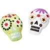 Frisco Halloween Day Of The Dead Sugar Skull Plush Squeaky Dog Toy, 2 Count