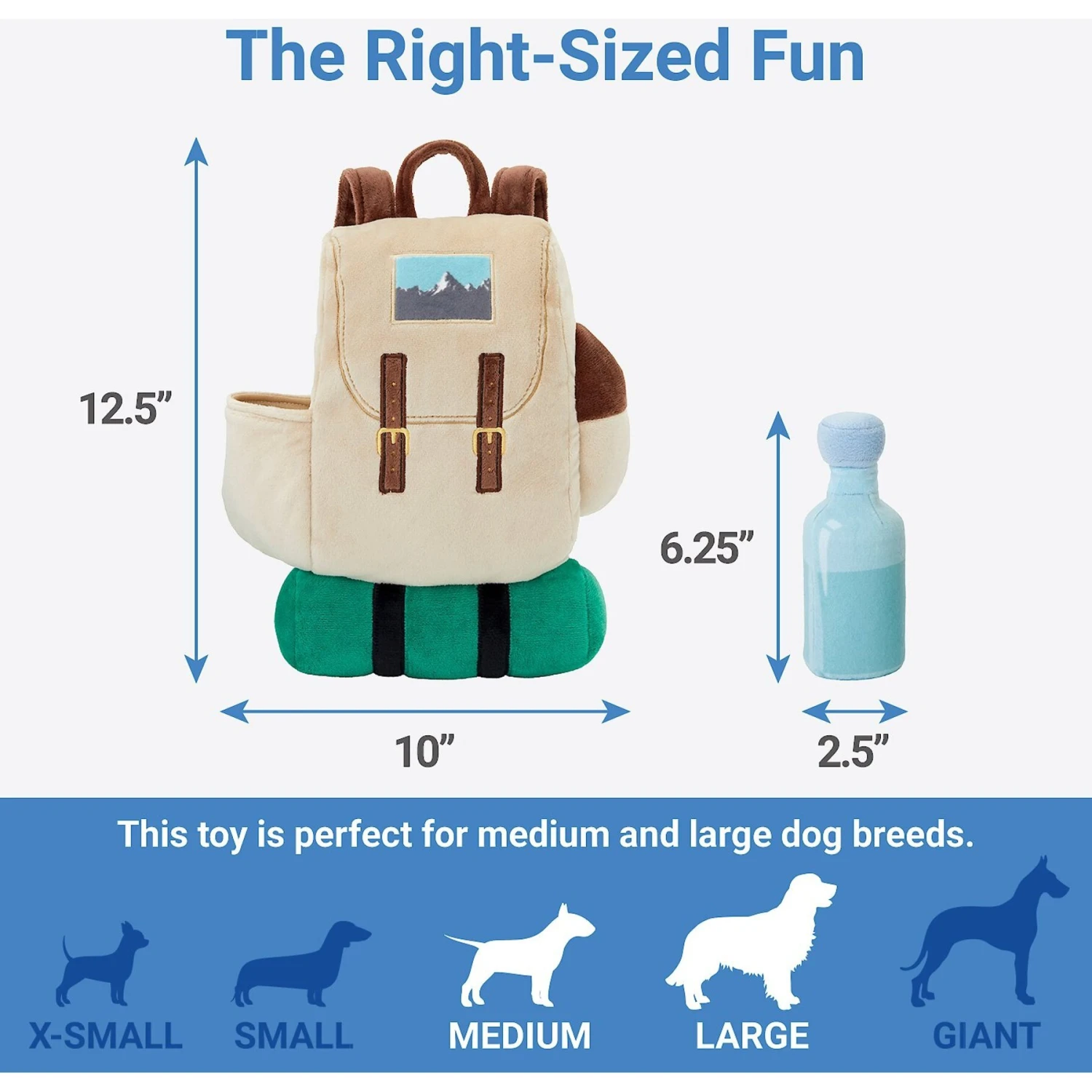 Frisco Camping Backpack Plush Squeaky Dog Toy 2 Frisco Camping Backpack Plush Squeaky Dog Toy - Image 2