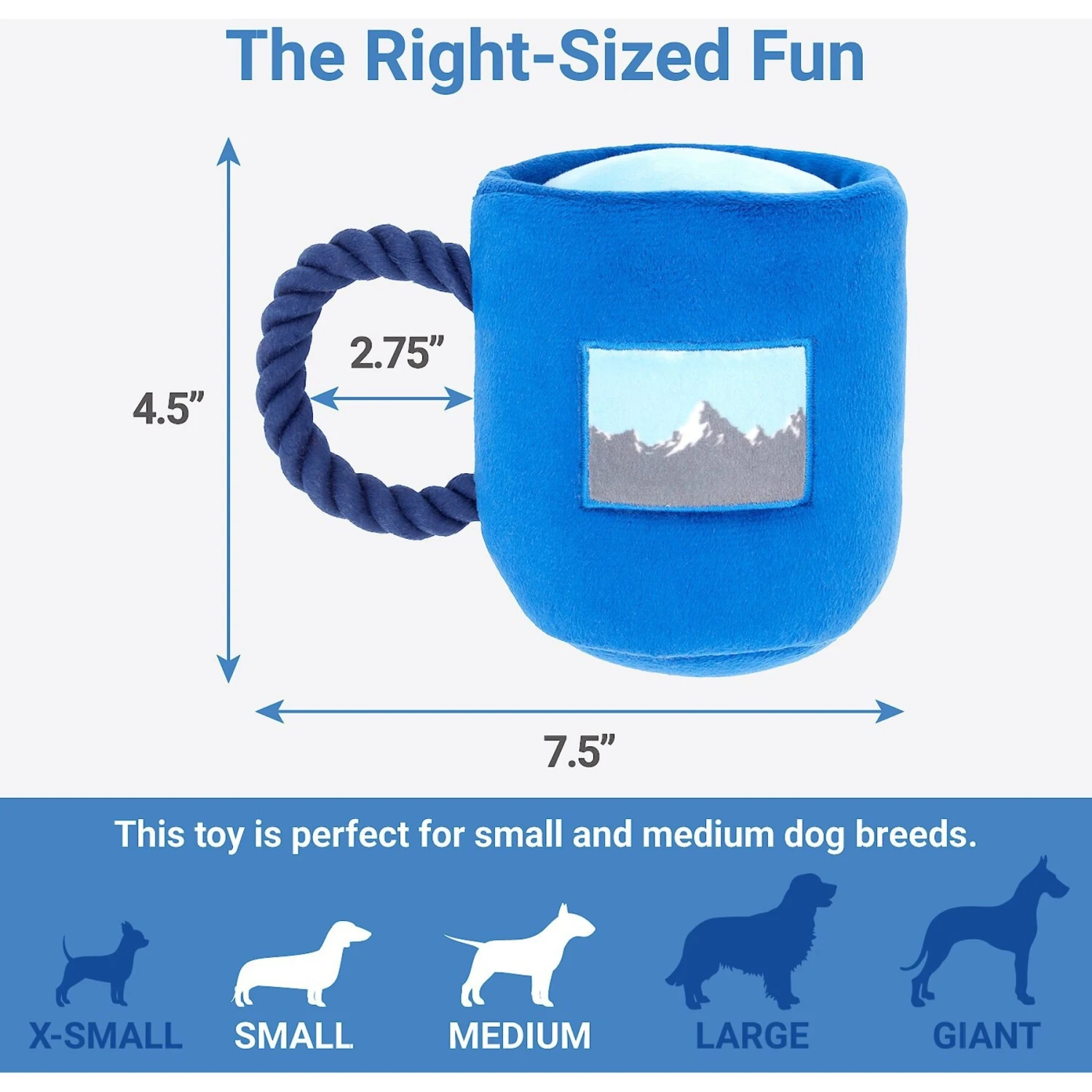 Frisco Camping Mug Plush With Rope Squeaky Dog Toy 2 Frisco Camping Mug Plush With Rope Squeaky Dog Toy - Image 2