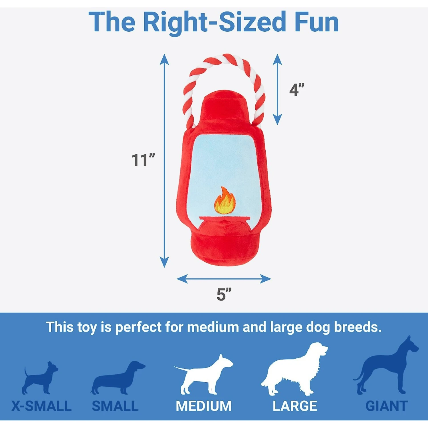 Frisco Camping Lantern Plush With Rope Squeaky Dog Toy 2 Frisco Camping Lantern Plush With Rope Squeaky Dog Toy - Image 2