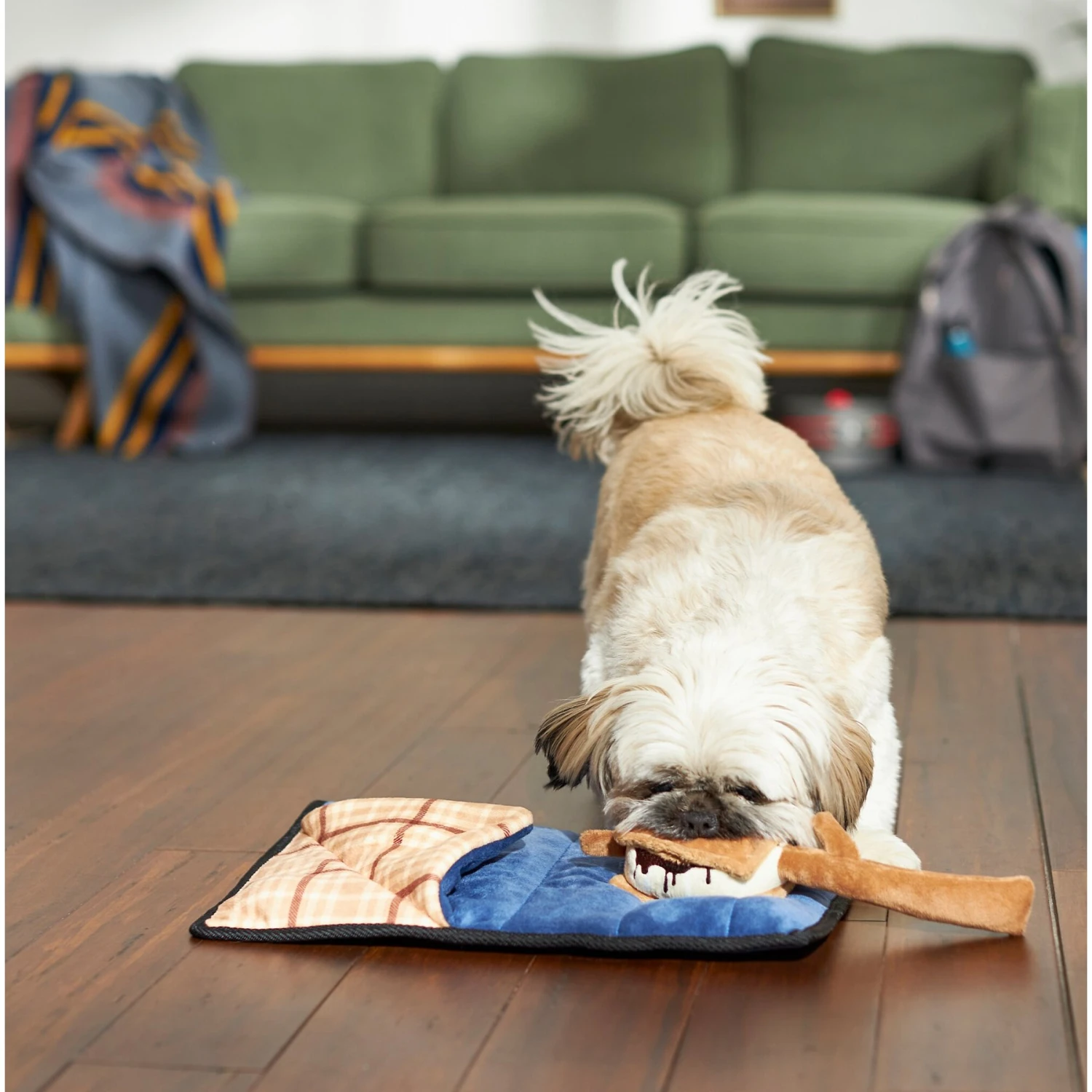 Frisco Camping Smores & Sleeping Bag Flat Plush Squeaky Dog Toy, 2 Count 3 Frisco Camping Smores & Sleeping Bag Flat Plush Squeaky Dog Toy, 2 Count - Image 3