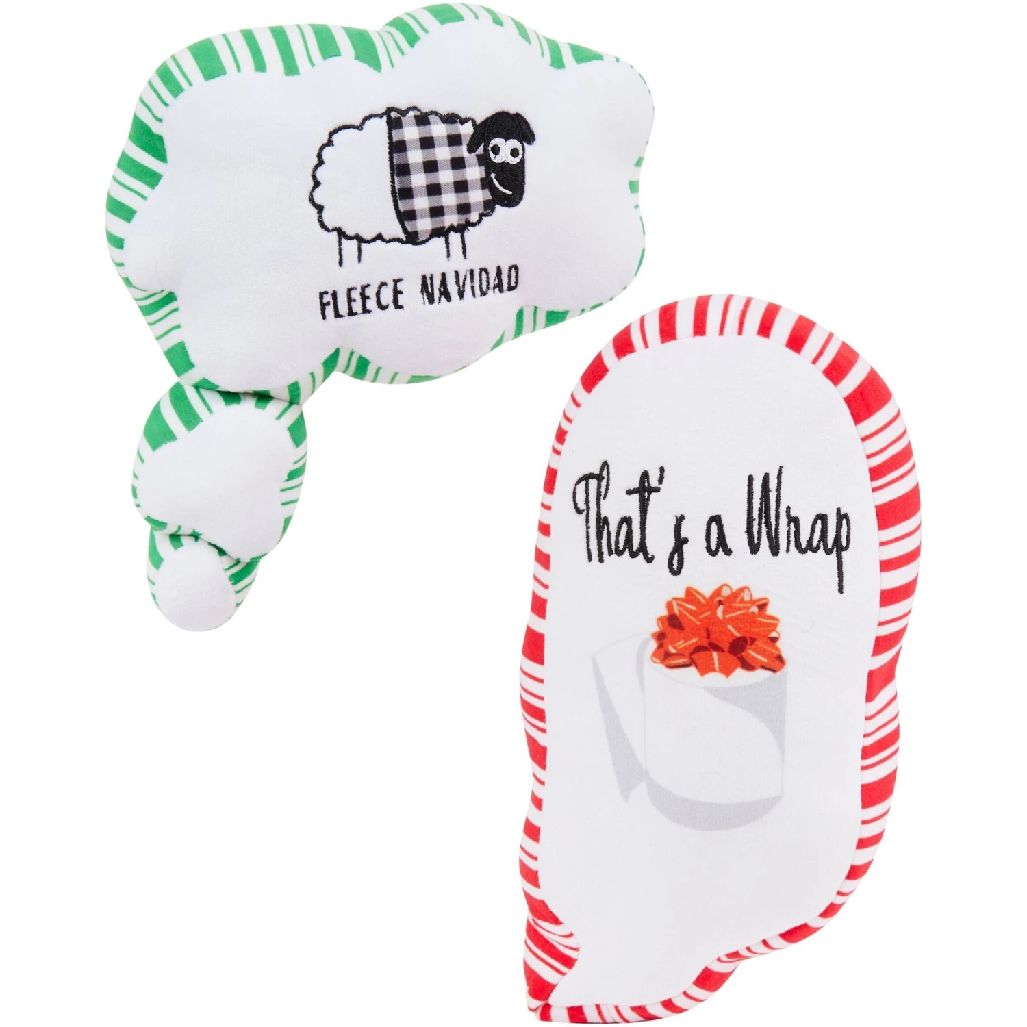 Frisco Holiday Thought Bubble Plush Squeaky Dog Toy, 2 Count 1 Frisco Holiday Thought Bubble Plush Squeaky Dog Toy, 2 Count