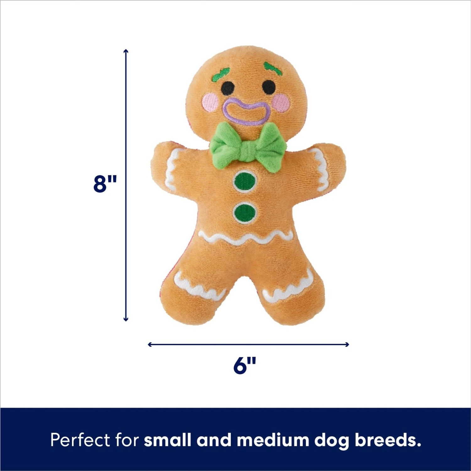 Frisco Holiday Naughty Or Nice Gingerbread Man Reversible Plush Squeaky Dog Toy 2 Frisco Holiday Naughty Or Nice Gingerbread Man Reversible Plush Squeaky Dog Toy - Image 2
