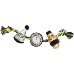Frisco 23 Frisco New Year's Eve Midnight Countdown Plush With Rope Squeaky Dog Toy