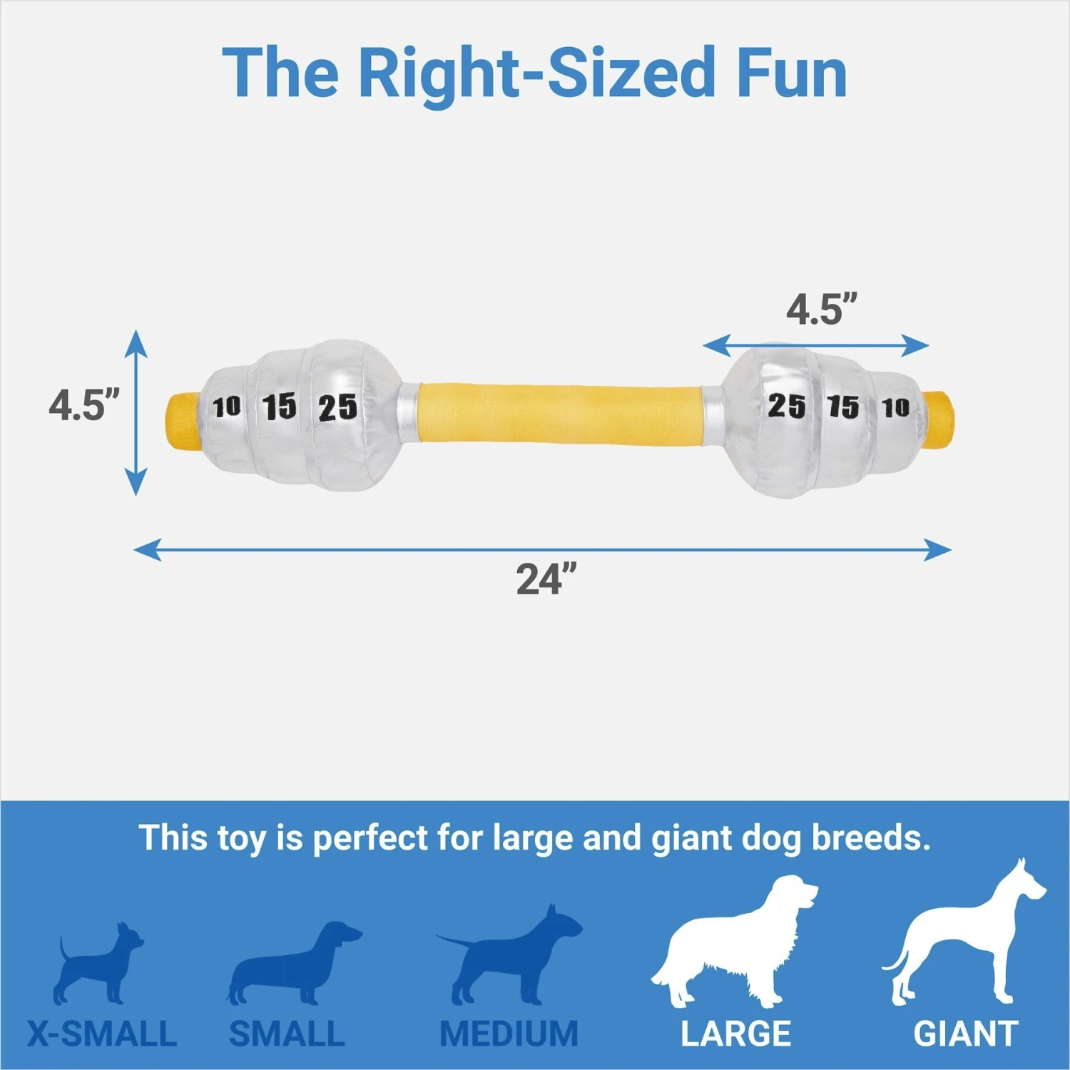 Frisco Weight Bar Wagazoo Plush Squeaky Dog Toy 2 Frisco Weight Bar Wagazoo Plush Squeaky Dog Toy - Image 2