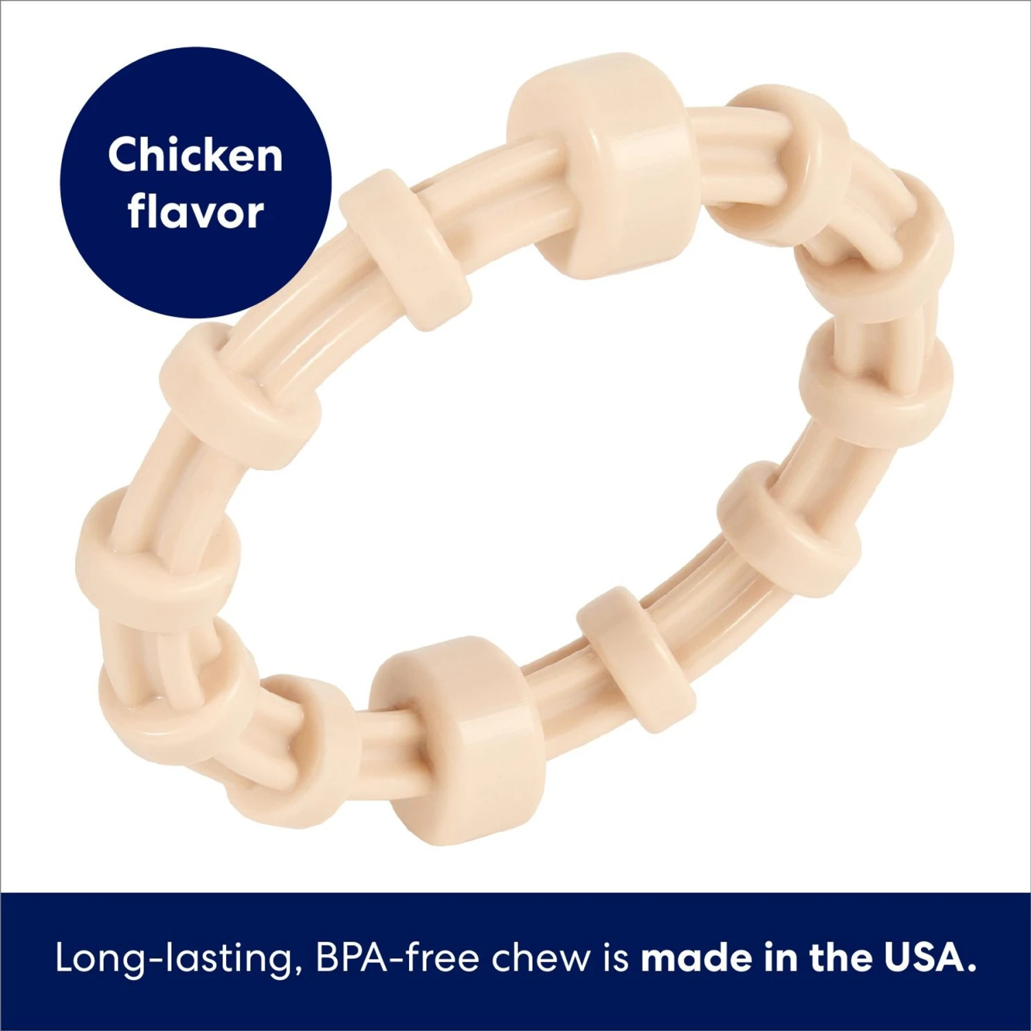 Frisco Ring Tough Nylon Chew Dog Toy, Chicken Flavor 3 Frisco Ring Tough Nylon Chew Dog Toy, Chicken Flavor - Image 3