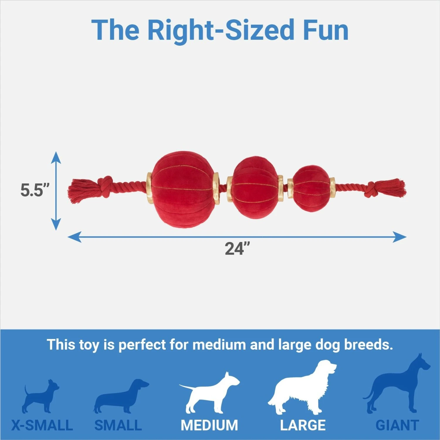 Frisco Lunar New Year Lantern Plush With Rope Squeaky Dog Toy 2 Frisco Lunar New Year Lantern Plush With Rope Squeaky Dog Toy - Image 2