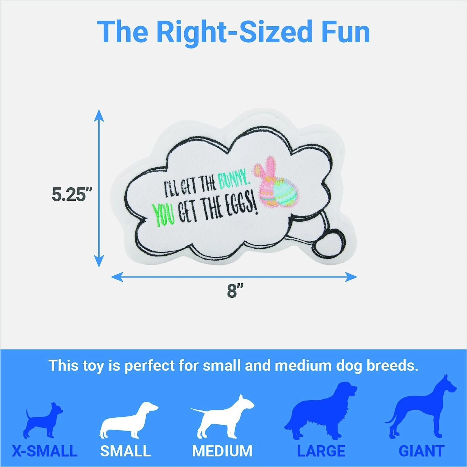 Frisco Easter Message Bubble Plush Squeaky Dog Toy 2 Frisco Easter Message Bubble Plush Squeaky Dog Toy - Image 2