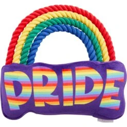 Frisco 29 Frisco Pride Rainbow Plush With Rope Squeaky Dog Toy