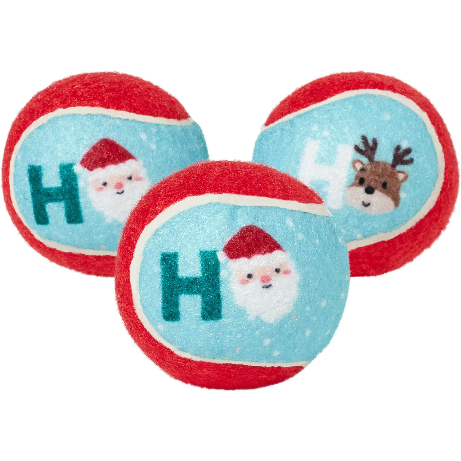 Frisco Holiday Ho Ho Ho Fetch Squeaky Tennis Ball Dog Toy 1 Frisco Holiday Ho Ho Ho Fetch Squeaky Tennis Ball Dog Toy
