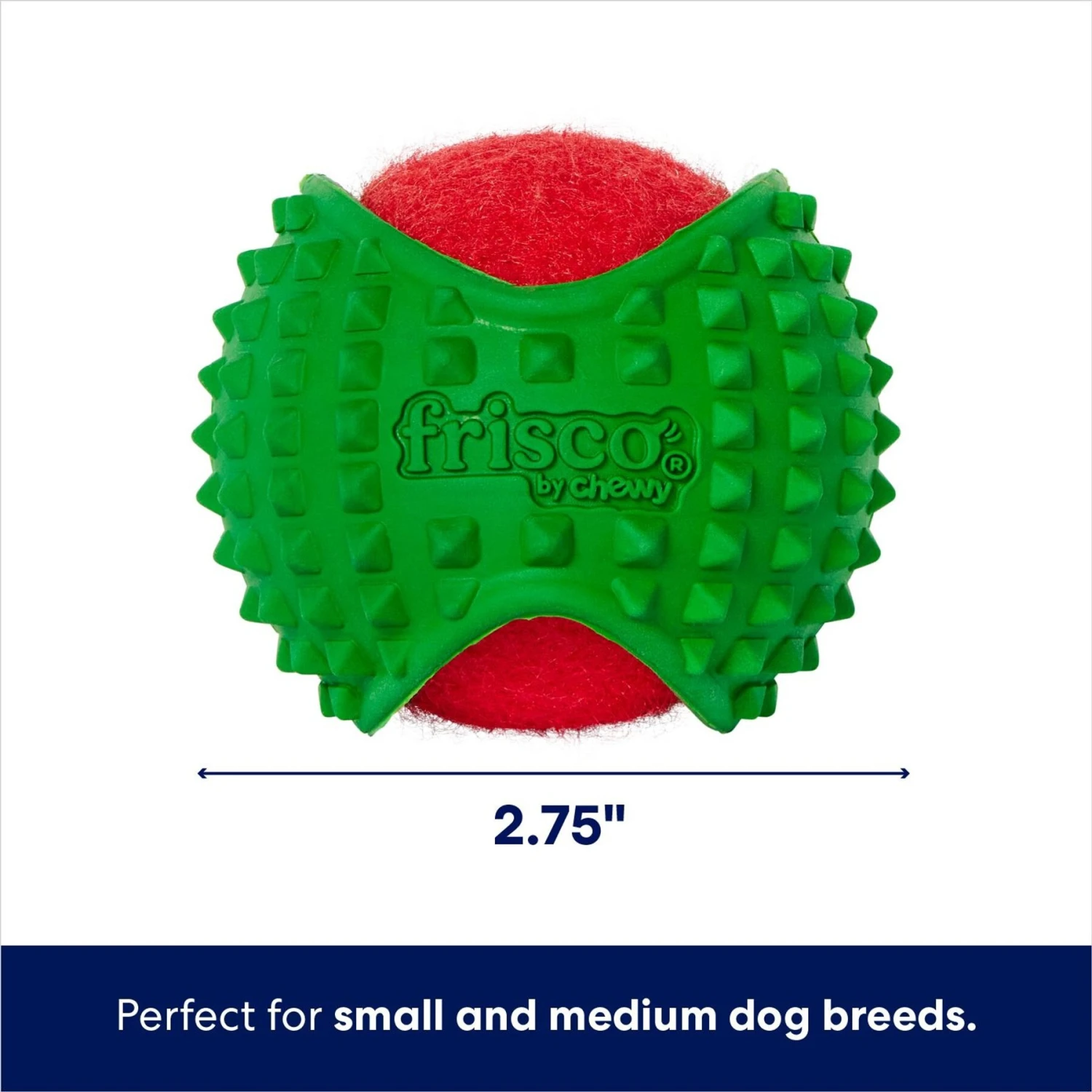 Frisco Holiday Fetch Squeaky Tennis Ball With Rubber Sleeve Dog Toy 2 Frisco Holiday Fetch Squeaky Tennis Ball With Rubber Sleeve Dog Toy - Image 2