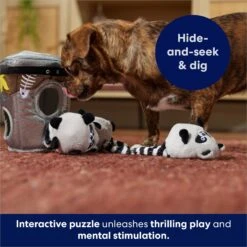 Frisco Trash Can & Raccoons Hide & Seek Puzzle Plush Squeaky Dog Toy & ZippyPaws Burrow Squeaky Hide & Seek Plush Dog Toy, Hedgehog Den -Frisco 947446 PT4. AC SS1800 V1693601987