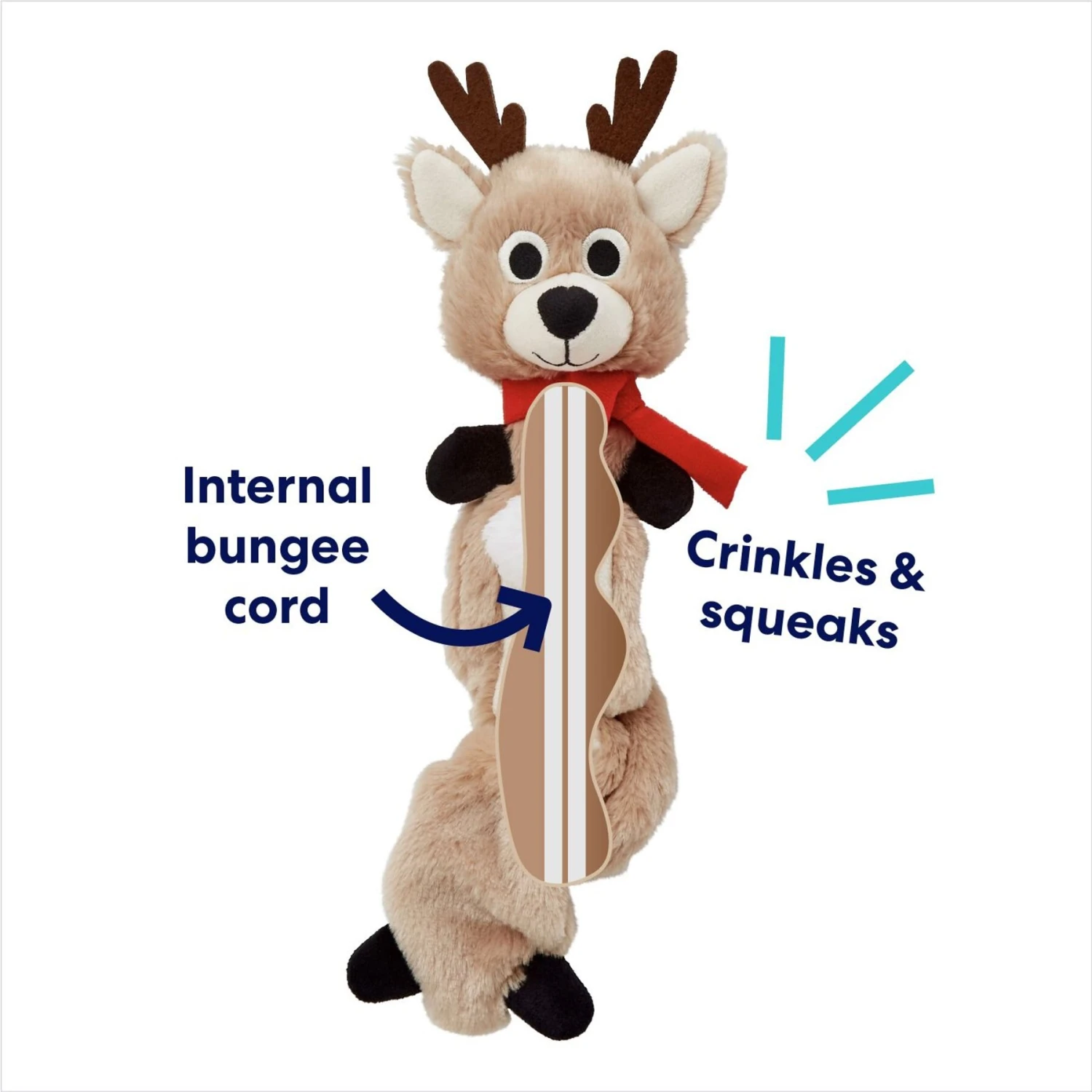 Frisco Holiday Reindeer Bungee Plush Squeaky Dog Toy & Frisco Holiday Snowman Bungee Plush Squeaky Dog Toy 4 Frisco Holiday Reindeer Bungee Plush Squeaky Dog Toy & Frisco Holiday Snowman Bungee Plush Squeaky Dog Toy - Image 4